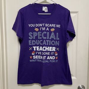 You‎ Don't Scare Me I'm A Special Education Teacher Graphic Fee Women's Size XL